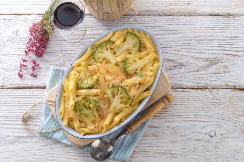 Pasta Casserole with vegetables stock images