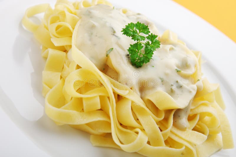 Pasta with cheese sauce stock photo. Image of cream, healthy 10231928
