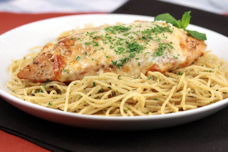 Pasta and Chicken Breast Meal Stock Photo - Image of italian, edible