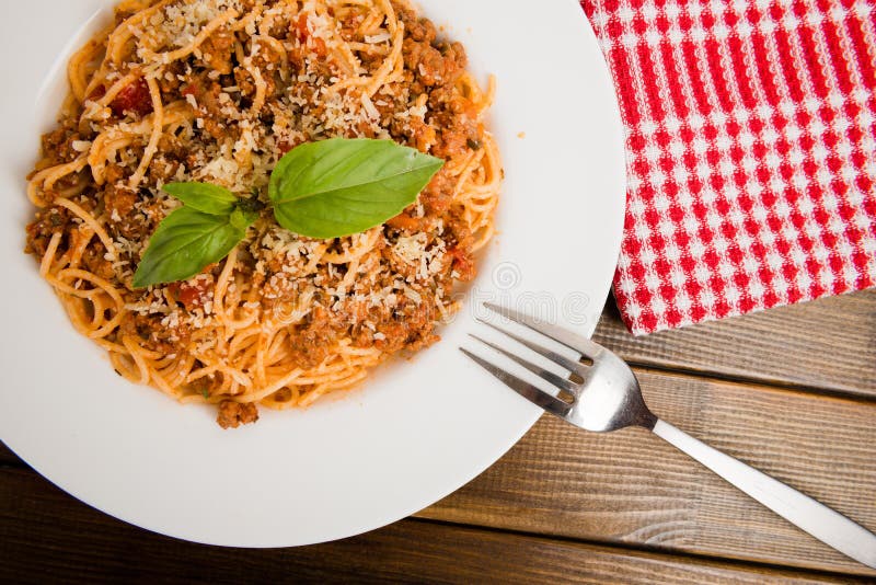 Pasta con carne fotografia stock Pasta con carne fotografia stock