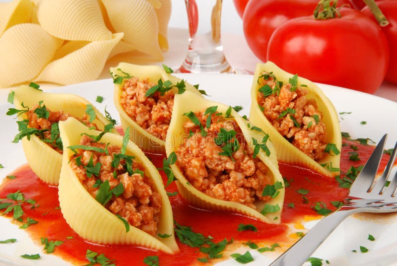 Pasta con carne fotografia stock Pasta con carne fotografia stock
