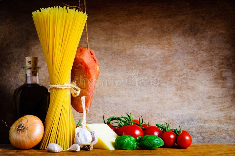 Pasta cooking ingredients stock photo. Image of spaghetti - 22039262