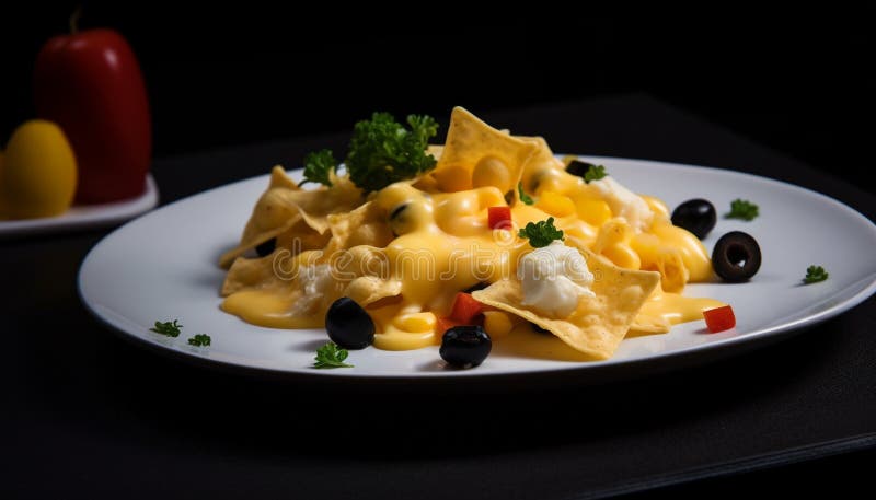 Pasta di gourmet appena cotta con ortaggi sani generati dall'ai royalty illustrazione gratis