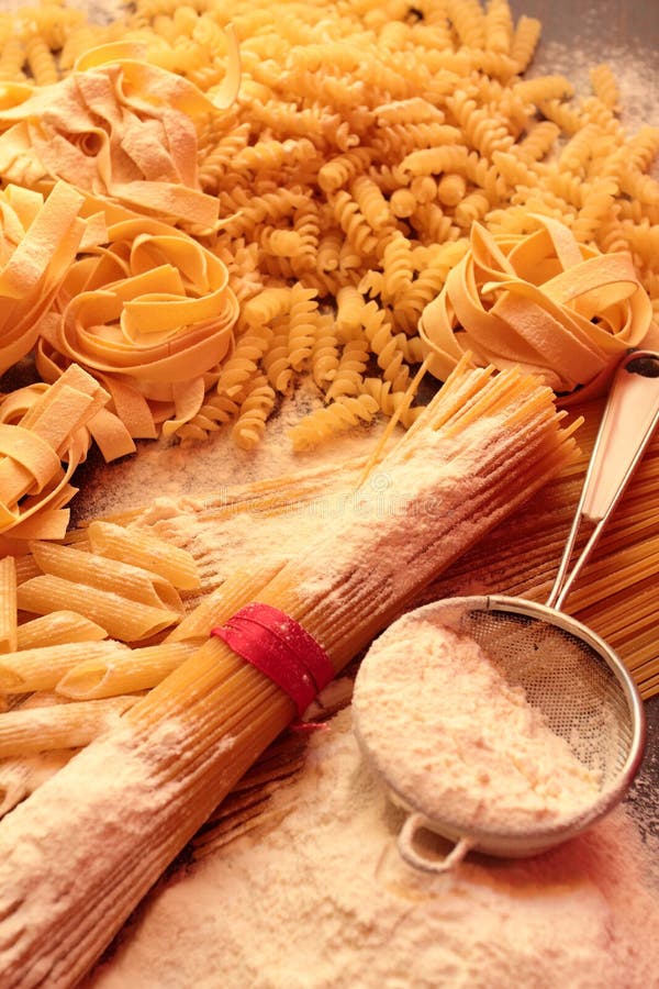 Mixed Pasta with Variety Shapes and Types Stock Photo Image of nests