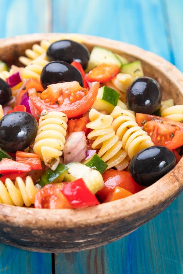 Pasta and Fresh Vegetables Salad Stock Photo Image of vegetables