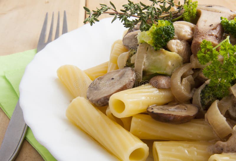 Pasta funghi stock photo. Image of kitchen, napkin, calories 48698878