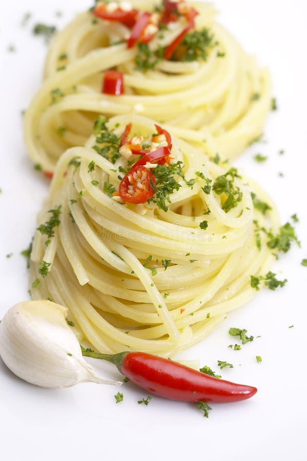 Pasta Garlic Extra Virgin Olive Oil Stock Image Image of pepper