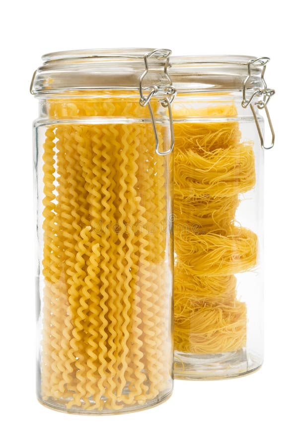 Pasta in glass jar