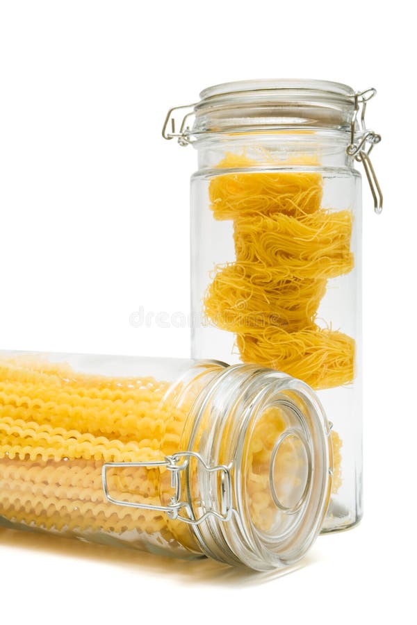 Pasta in glass jar