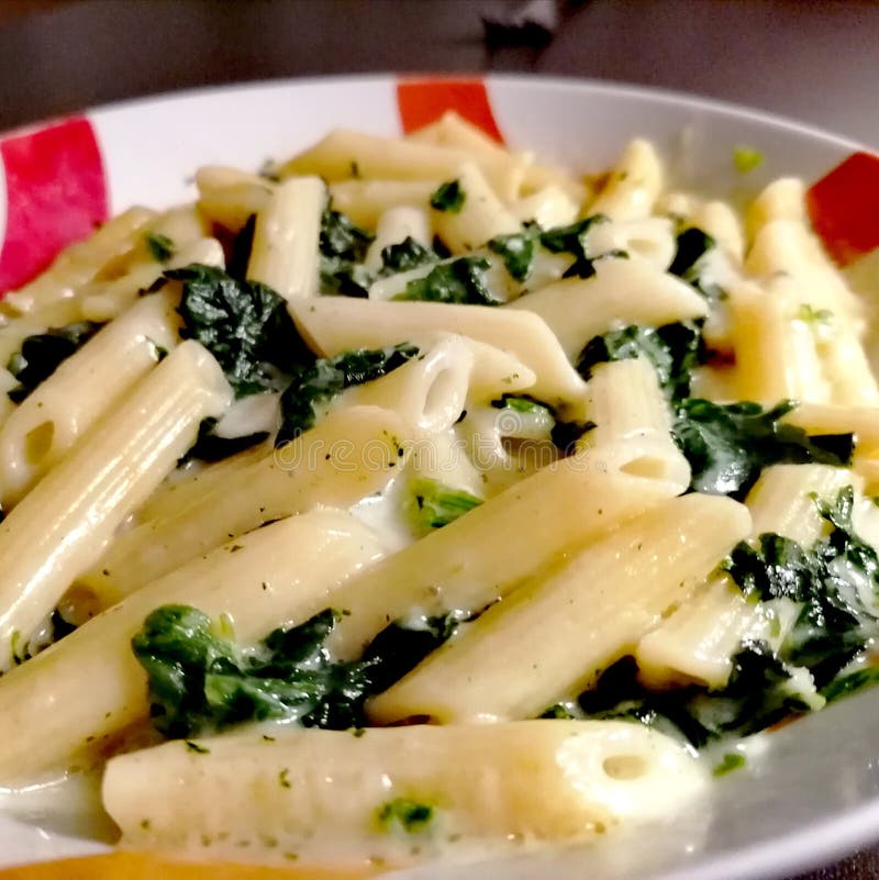 Pasta with and Spinach Stock Photo Image of spinach, food
