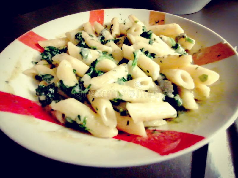 Pasta with and Spinach Stock Photo Image of spinach, food