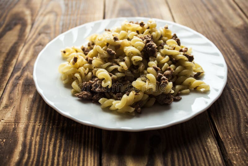 Pasta with ground pork stock image. Image of delicious 88112663