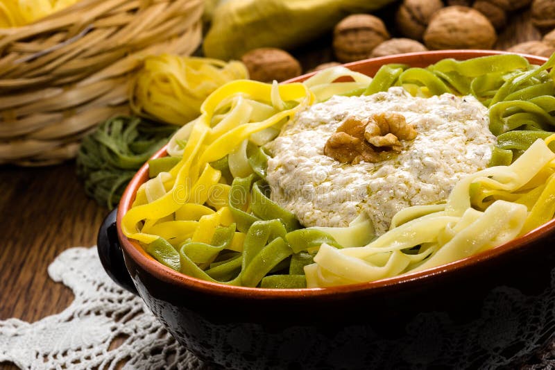 Pasta italiana fatta in casa chiamata fotografia stock libera da diritti