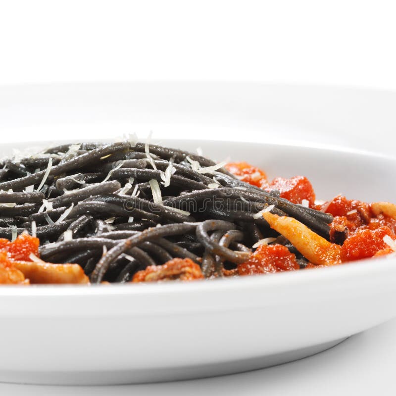 Pasta Linguine Con Frutti Di Mare Fotografia Stock Immagine di