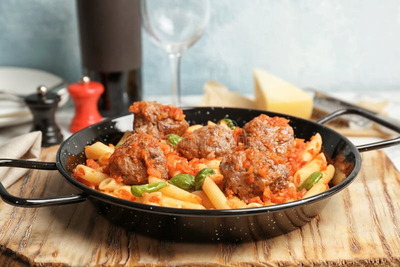 Pasta with Meatballs and Tomato Sauce Stock Image Image of fresh