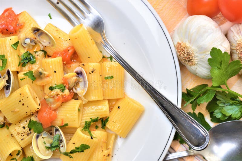 Italian Dish Octopus Luciana with Tomato Fish Traditional Food Stock