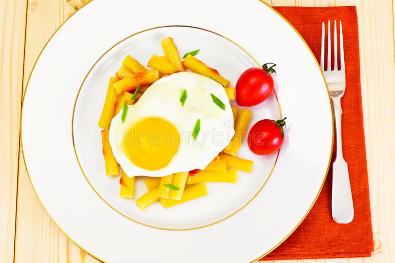 Pasta Penne with Egg stock image. Image of cuisine, food 80869407