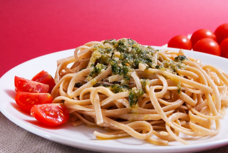 Pasta with pesto sauce