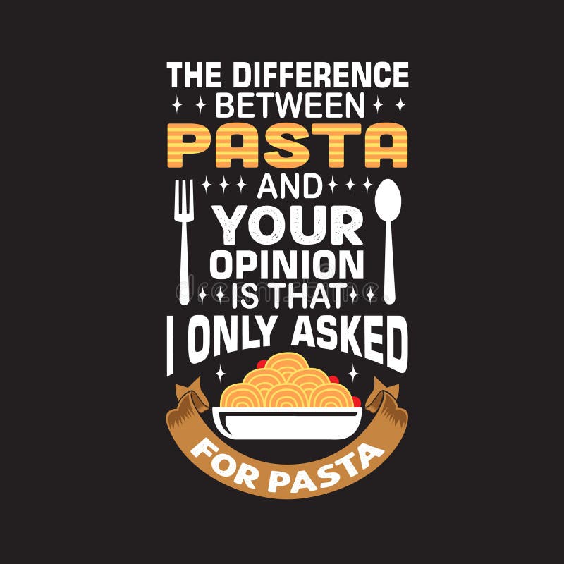 Magic Pasta Quote With Spoon And Fork 3D Rendering Stock Illustration