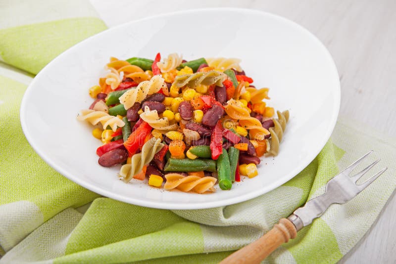 Pasta Salad. Mexican Mix and Pasta. Stock Photo Image of vegetarian