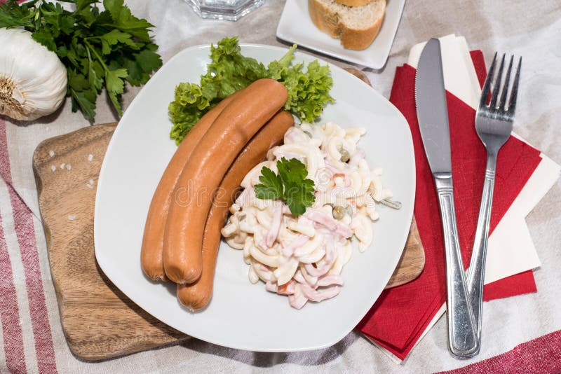 Pasta Salad with Sausage stock image. Image of pasta 33159807