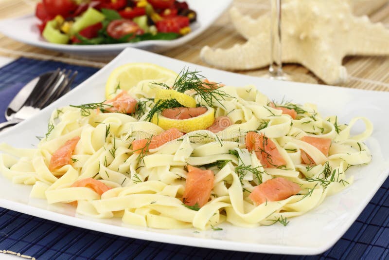 Pasta with salmon