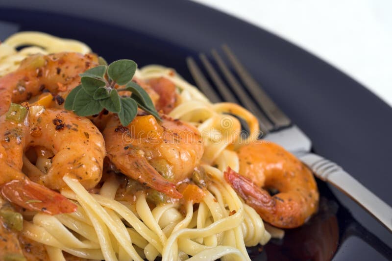 Pasta and shrimp dinner