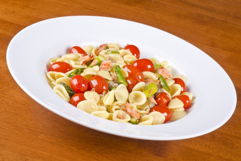 Pasta with Smoked Wild Salmon and Vegetable 4 Stock Image Image of