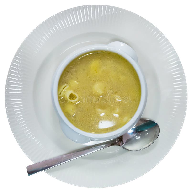 Pasta soup served in bowl royalty free stock images