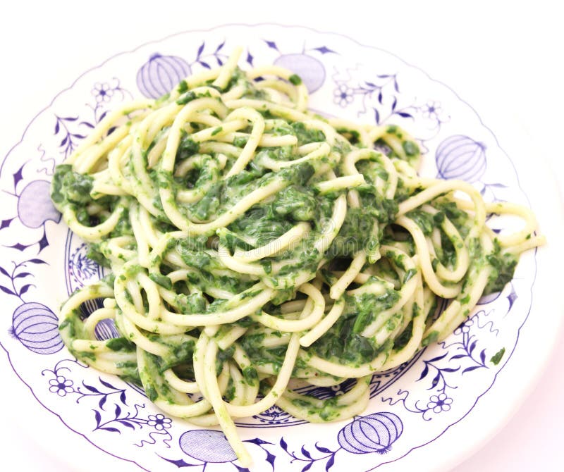 Pasta with spinach stock image. Image of snack, food 62653367