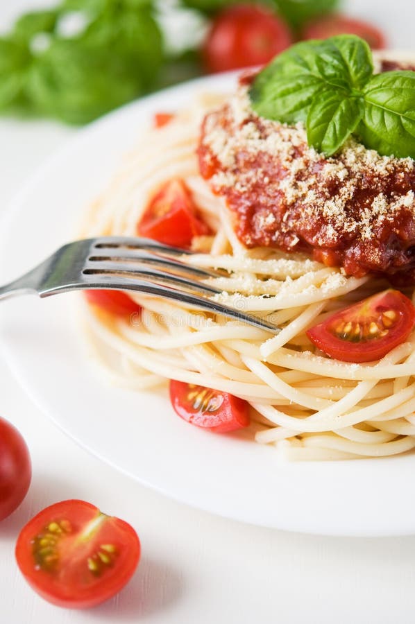 Pasta with Tomato and Cheese Stock Image - Image of gourmet, healthy