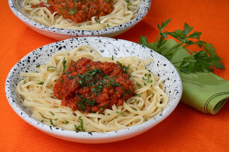 Pasta with tomato sauce