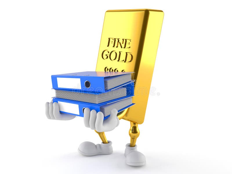 Pastas de anel levando do caráter do ouro ilustração do vetor