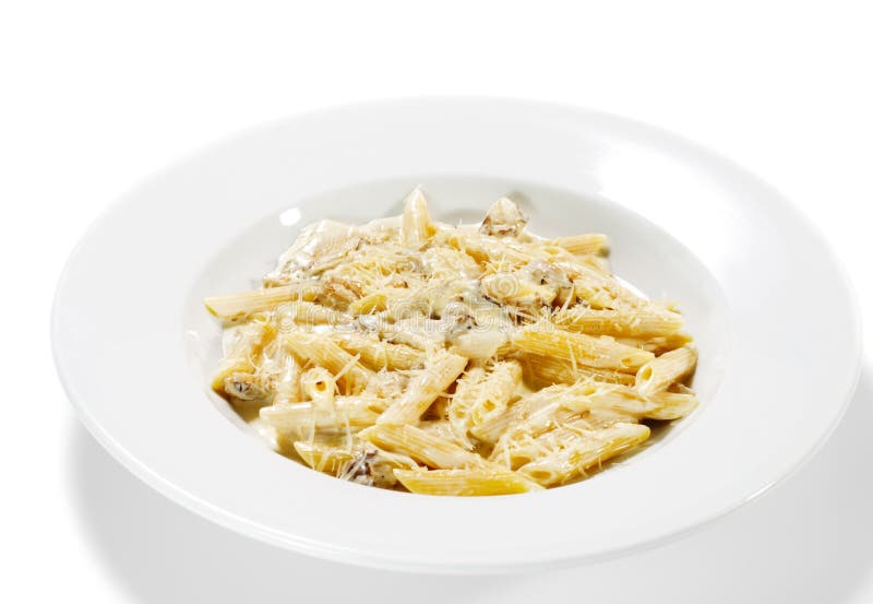 Pastas Pene con las setas fotografía de archivo Pastas Pene con las setas fotografía de archivo