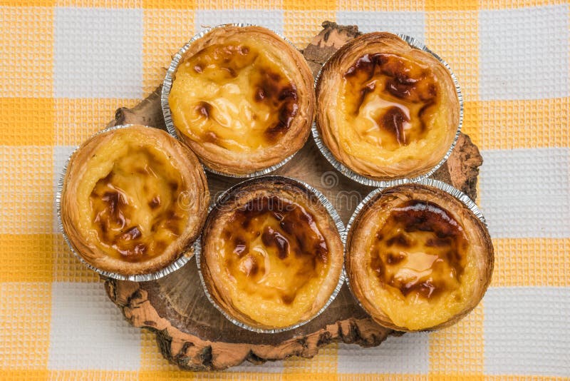 Pasteis De Nata, Typical Portuguese Egg Tart Pastries from Lisbon Stock