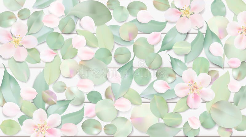 Pastel Background With Flower Leaves. Stock Vector ...