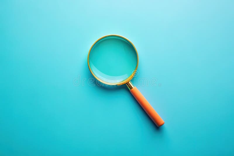 Pastel Blue Magnifying Glass Minimalist TopView Image для дизайна Вдохновение брендинга или задворки бесплатная иллюстрация