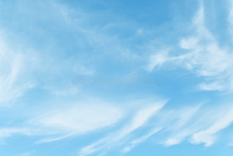 Pastel Blue Sky with White Cloud. Beautiful Sky in the Morning Stock