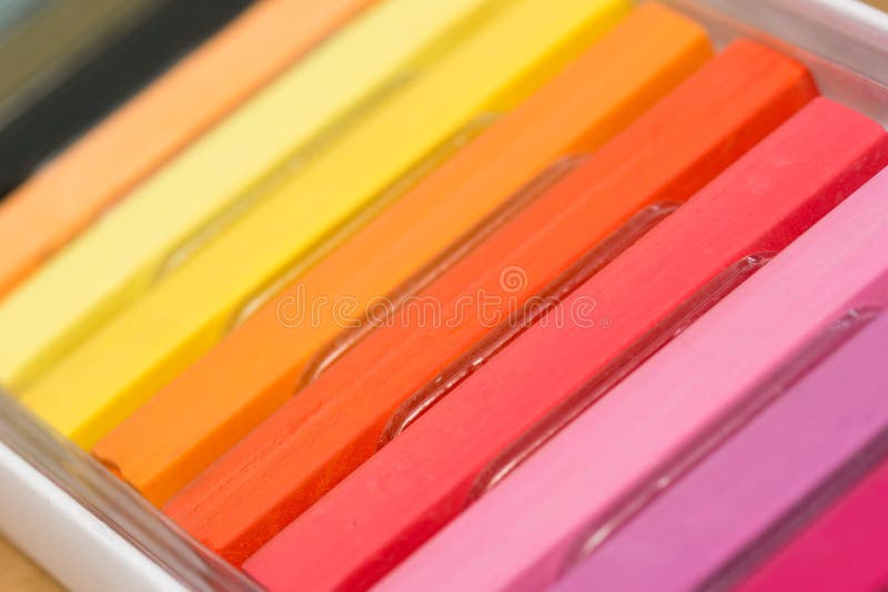 Pastel Chalk Crayons in Box Macro Stock Image Image of chalk, drawing