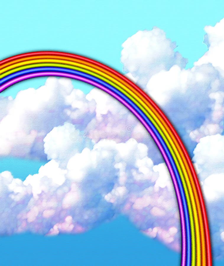 Pastel & chalk rainbow stock illustration. Illustration of trees 1676332