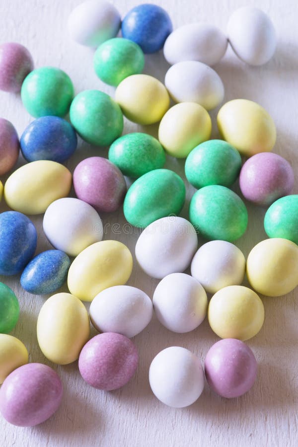 Pastel Chocolate Candy Eggs Stock Photo Image of white, basket 39578244
