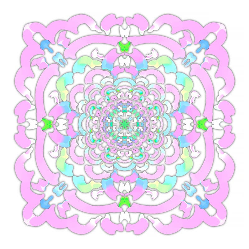 Pastel color element on a white background,abstract pattern,stamp,star ,lace stock illustration