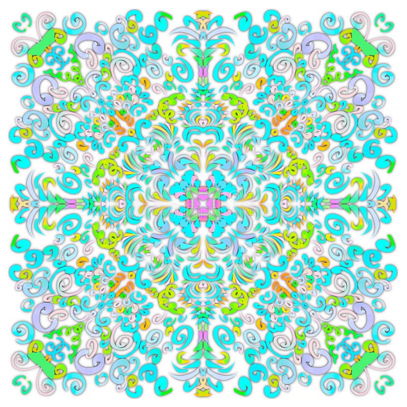 Pastel color element on a white background,abstract pattern,stamp,star ,lace royalty free illustration