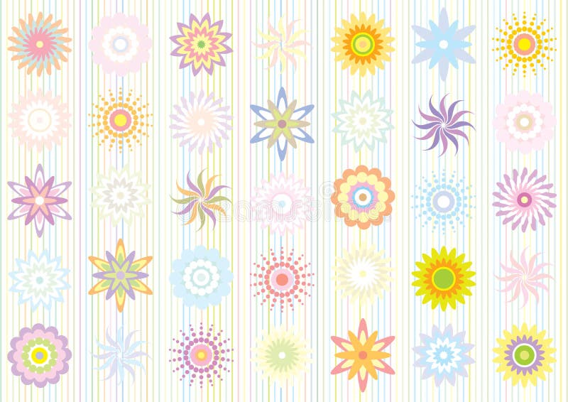 Model de culoare pastilă florală stock illustration