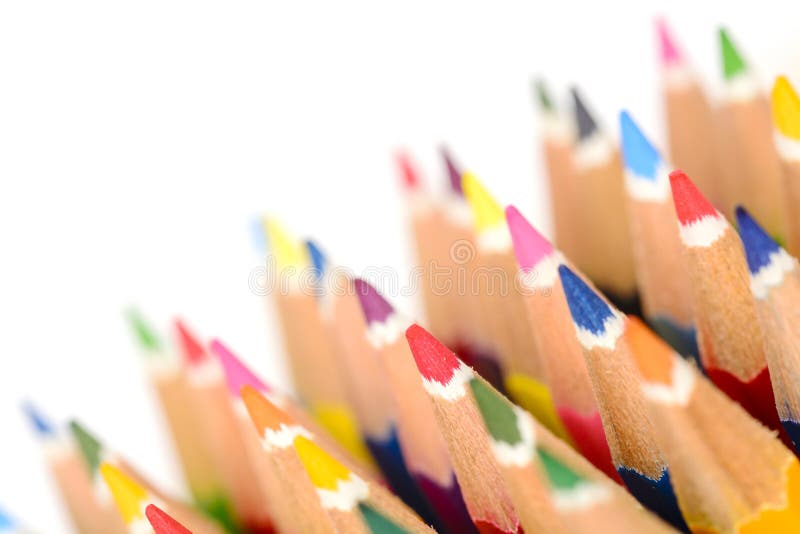 Pastel Color Pencil Isolated Stock Image Image of equipment, nail
