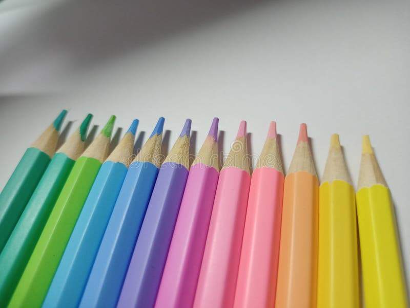 Pastel Pencils 12 Colors Stock Photos Free & RoyaltyFree Stock
