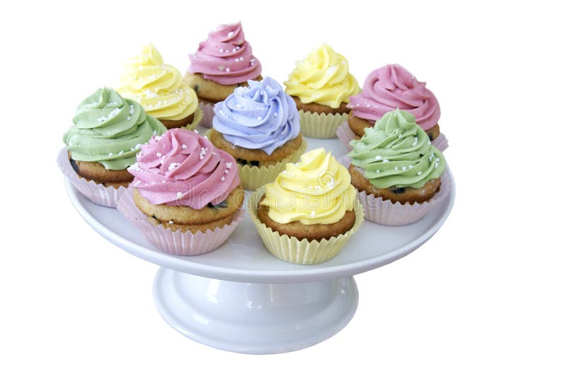 Pastel colored cupcakes stock photo. Image of colors 19968728