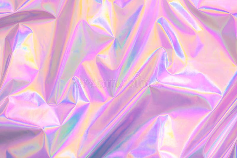 Abstract pastel iridescent shiny holographic background, futuris stock photo