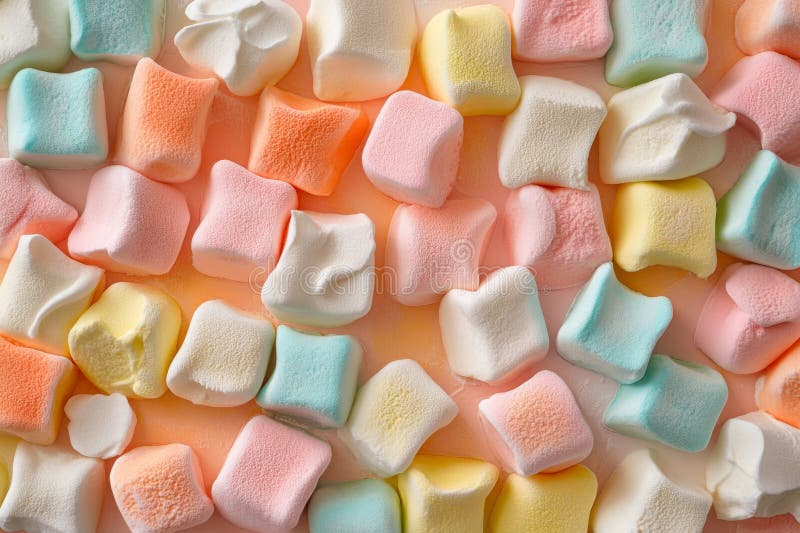 Pastel-colored marshmallows creating a delightful textured background vector illustration