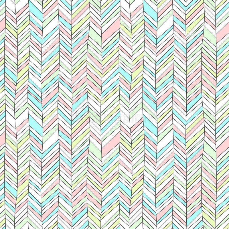 Pastel colored textured chevron ornament geometric abstract seamless pattern, vector vector illustration